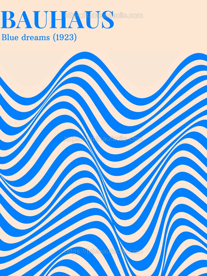 Aesthetic Art set of 6 blue